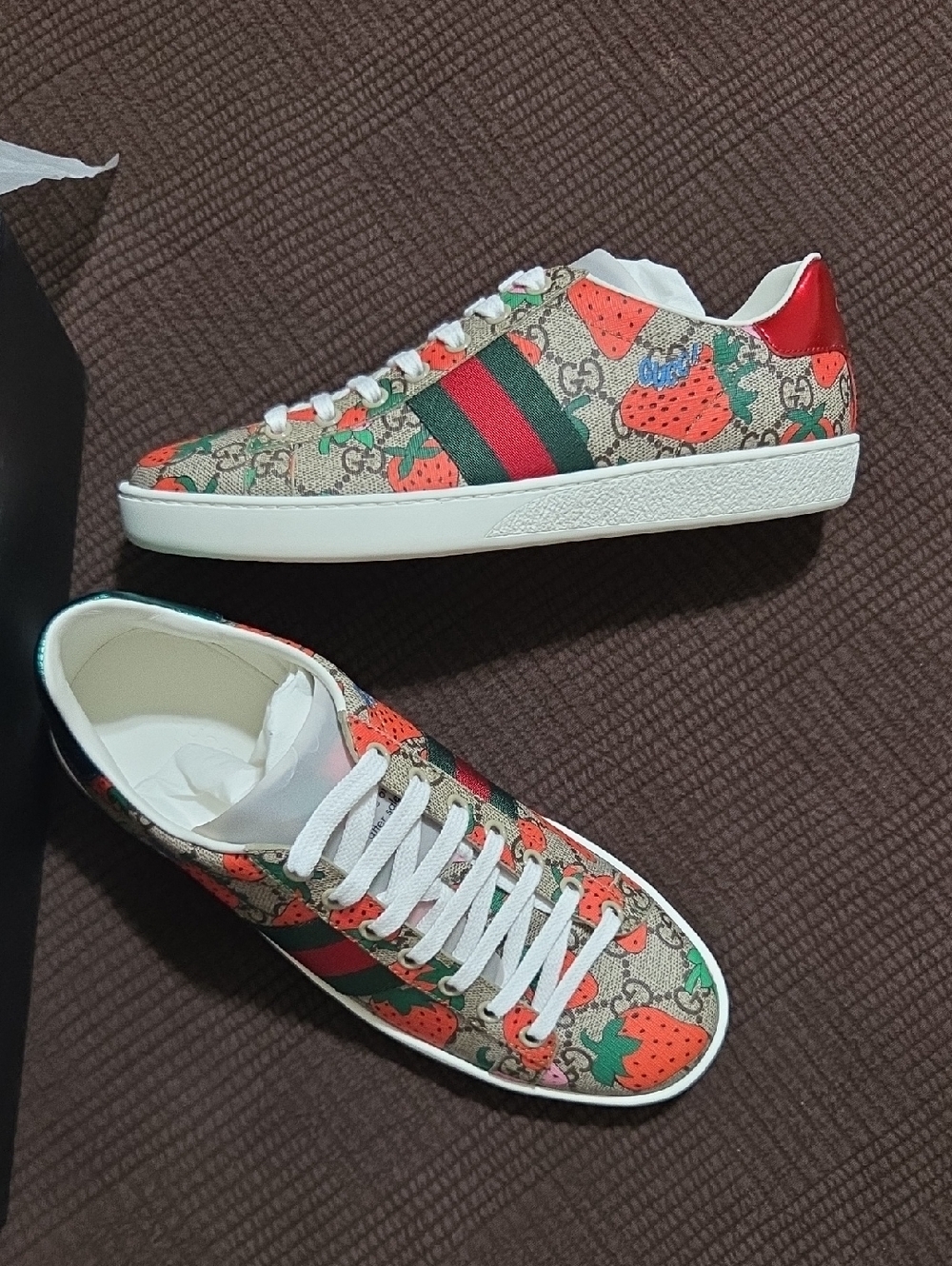 Gucci Ace Strawberry Sneaker Size 38